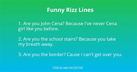 Next, memorize these short jokes for when you need to get a few laughs on demand. . Best rizz lines dirty